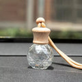New Design  11ml  Hanging  Car Perfume Bottle Perfume Wooden Lid Ball Shape  Bottle clear Car Refresher Bottle