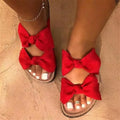 Top Selling Fancy Fashion Walking Shoes Red Flat Bow-tie Summer Sandals with Anti-Slippery Feature Spring Trend