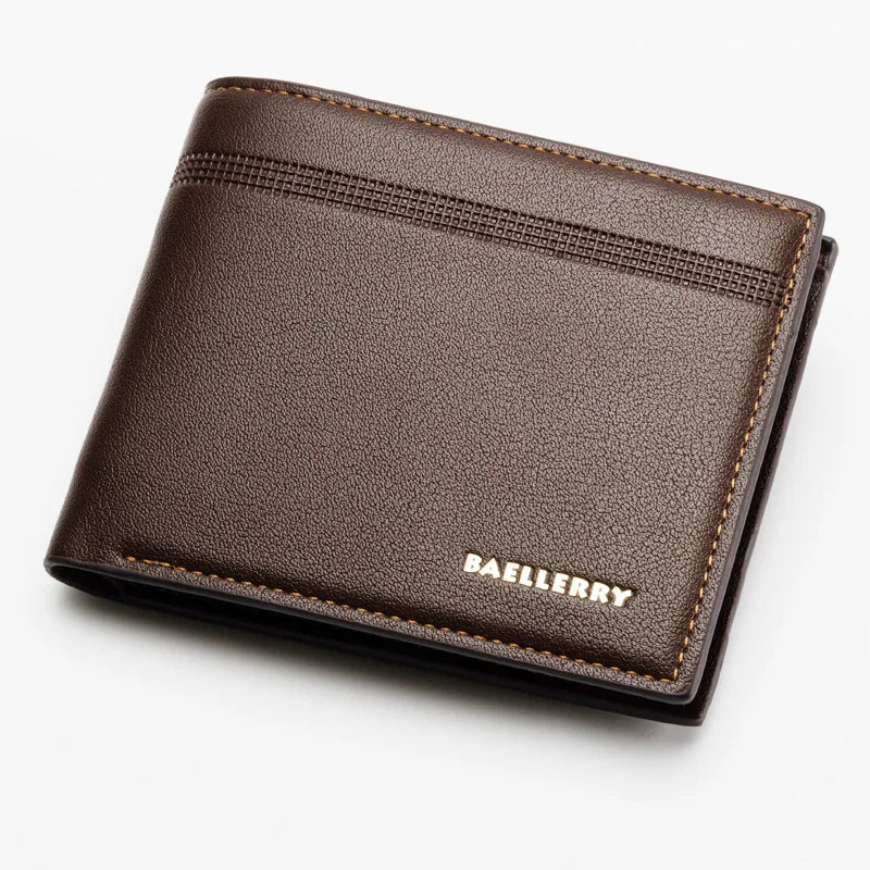 2023  Wallet Factory Supply Wholesale Price Custom Man Pu Leather Short Letter Wallet