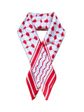 Scarf Bandana Keffiyeh Palestine Pattern Satin White/black