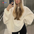 2026 Women Clothing 100% Cotton Jumpers for Women Custom Plus Size Women's Hoodies High Quality Vintage Oversized Hoodie