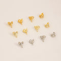 14K Gold Plated Brass Leaf Shaped Pin 18K Gold Plated Rabbit Ear Shape Pins DIY Jewelry Pendant Pins