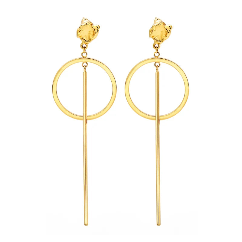 New Arrival Minimalist Dangle Earrings  Gold Color Drop Earrings Stainless Steel Fashion Jewelry Party Pendientes for Women.