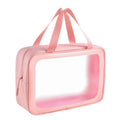 Custom PU and PVC Clear Large Biodegradable Small Case Logo Printing Fashion Style  Ziplock Pouch PVC Cosmetic Makeup Bags