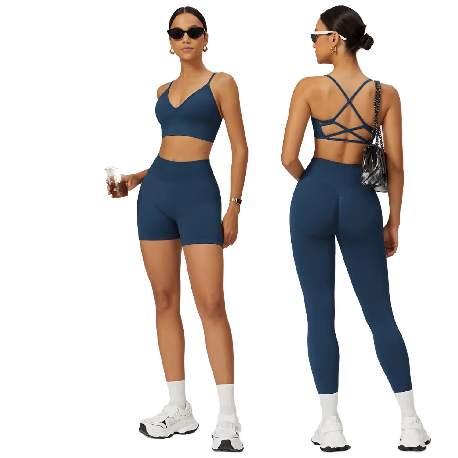 Women's High Waist Yoga Pants Hip-Lifting Quick-Drying Fitness Outer Wear Slimming Tight Sports Pants Solid 8519