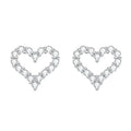 Love Earrings 925 Sterling Silver Cubic Zirconia Heart Stud Earrings Set for Women Girl Fine Jewelry Engagement Wholesale Bulk
