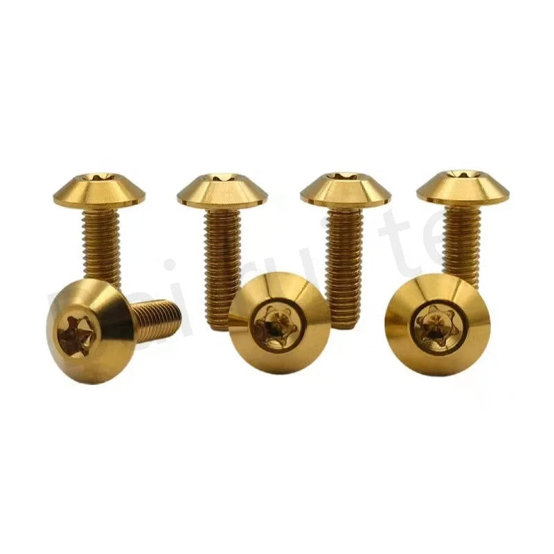 China Professional Price Titanium Umbrella Head Bolts M6 X 12 15 20mm Gr5 Titanium Bolt Torx Drive Screw for Bicycle Lightweight