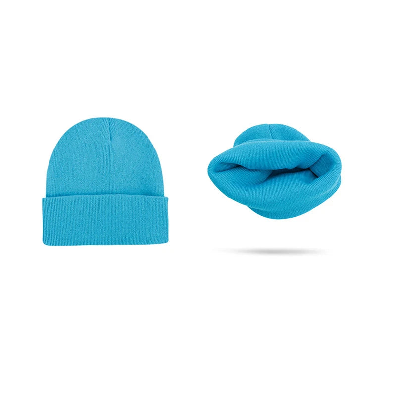 New Cap Custom Logo Embroidery Winter Hat Blank Custom Logo Label Cuffed Plain Knitted Beanie