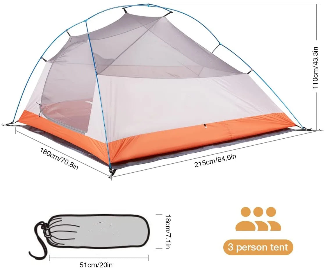WOQI New Arrival  Camping  Tents Double Layer Waterproof Camping Outdoor for Family  Large Size Tent
