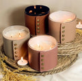 Decorative PU Leather Tealight Candle Holder Glass Candle Sleeve Case Candle Parfum Customized Leather Candlees Wrap Cover