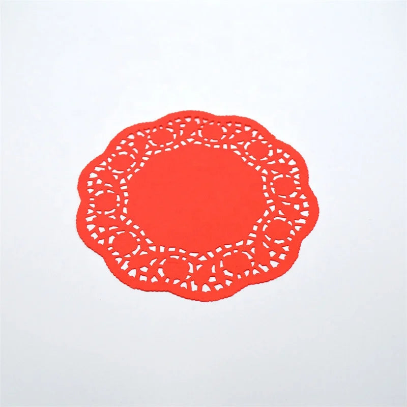 Round Placemats Paper Lace Doilies Yellow Rose for Cakes Desserts and Kitchen Food