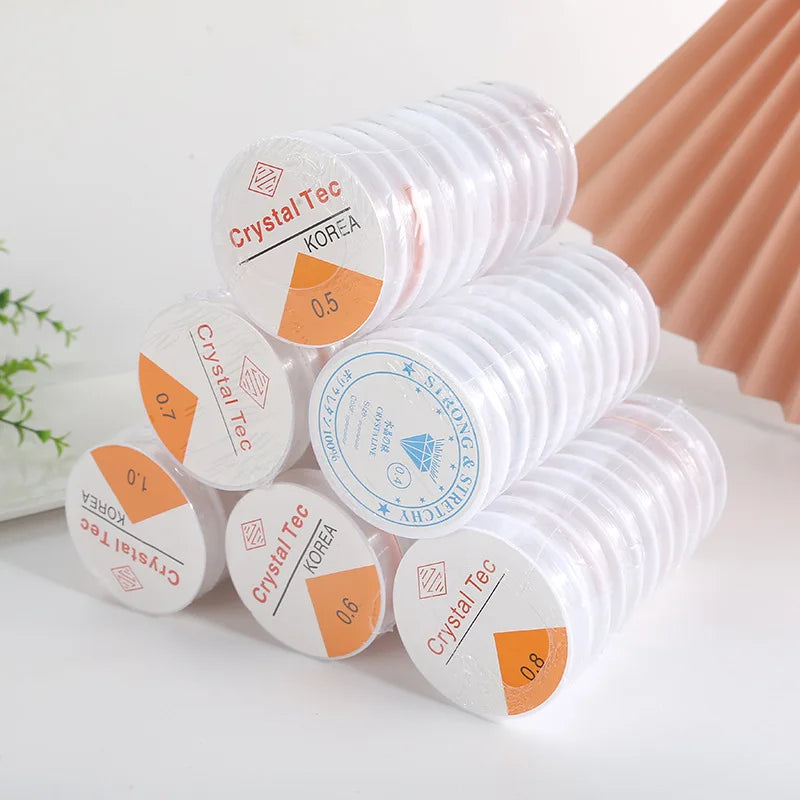 Factory Wholesale 0.4-1mm Transparent Elastic Thread for Jewelry Making Nylon Beads Thread