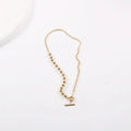 JOOLIM Ready to Ship High End 18k Gold Plated Stainless Steel Chic Beads Mixed Chain Toggle Necklace Fashion Jewelry
