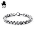 VAF Belcher Square Rolo Link Chain Bracelet 316L Stainless Steel Sliver/Gold Round Box Bracelet for Women Men