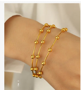 Luxury Trendy Bracelet Gold Bangle 18K Gold PVD Plated Stainless Steel Bangle for Women