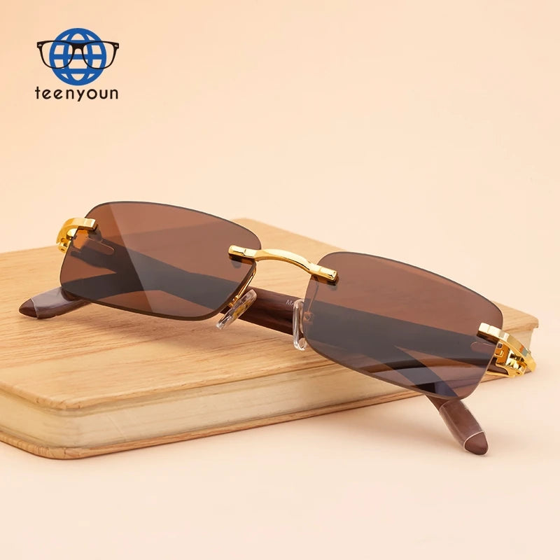 Teenyoun Luxury Brand Designer New Sunglasses Wood Frame Women Wooden Eyewear Optical Men Fashion Glasses