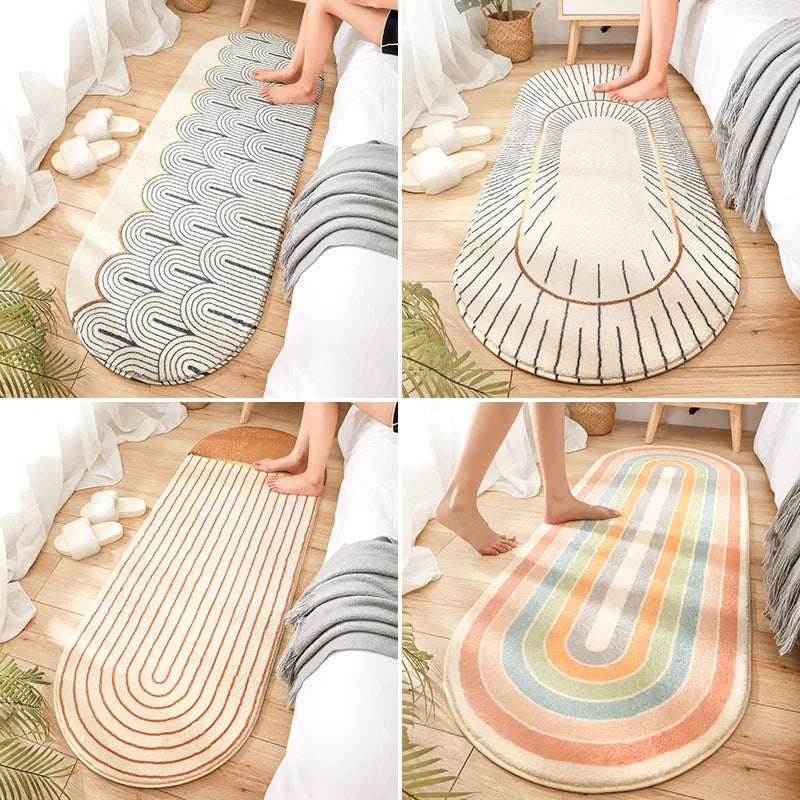 Extra Long Home Bathroom Floor Mats Extra Soft Absorbent Non-slip Door Mats Lovely Flocking Bedroom Living Room Besides Mats Pad