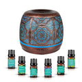 Premium Iron Aromatherapy Diffuser 500mL Large Aroma Essential Oil Humidifier Metal Vintage Unique Design for Household Use