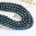 Polished Natural Azurite Round Stone Loose Beads for Jewelry Making Beaded Bracelets