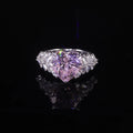 AR319 Iced Out Bling Hip Hop Rock Fashion Style 925 Sterling Silver 9x9mm Heart Shaped Crushed Ice CZ Pink Diamond Ring