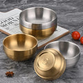 304 Korean Stainless Steel 10cm Korean Golden Double Soup Bowl  Cooking Small Bowl Children's Bowl