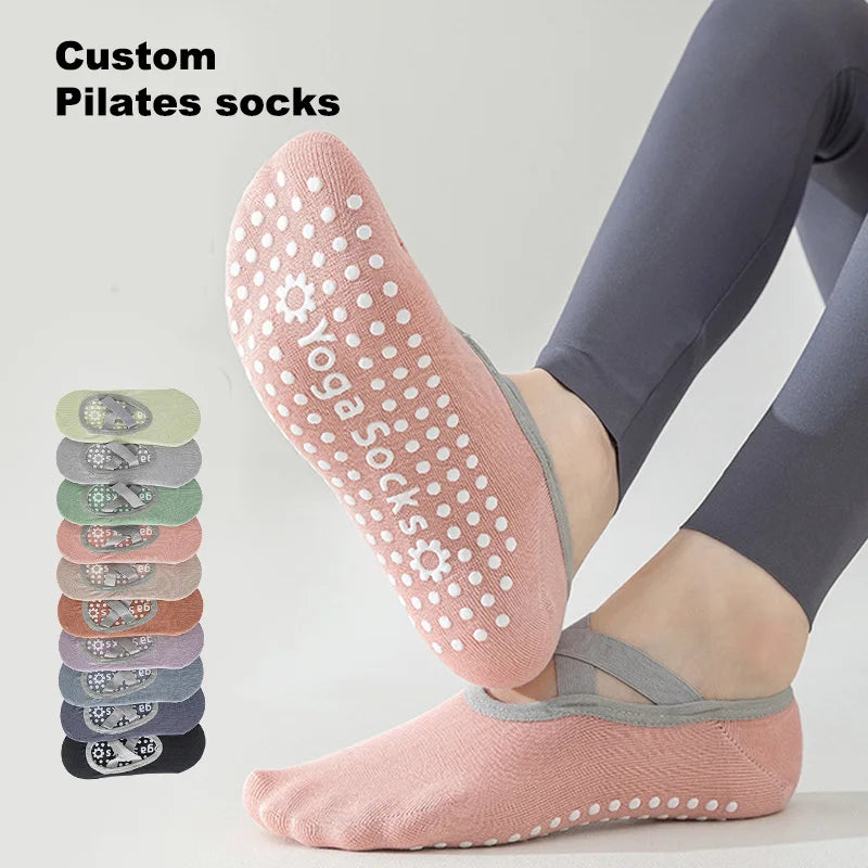 Wholesale Women's Dance Pilates Grip Sock Custom logo Gym Anti-slip Yoga Socks