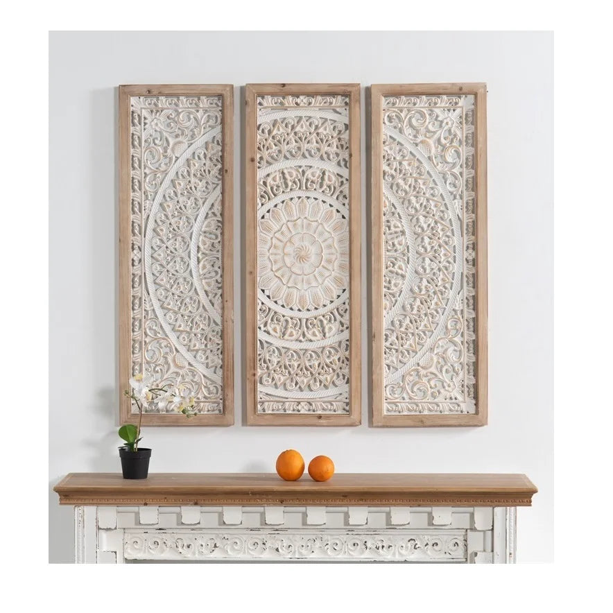 Handmade Home Decorative Laser Carving Wood Design Accents Interior Gift Decoration Wall Art Carved Wood Panel