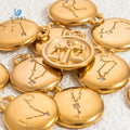 SUMMLY Twelve Constellations Zircon Jewelry Accessories Stainless Steel 18K Plated Gold  Fashion Pendants Charms