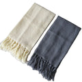 Cotton Turkish Hand Towels for Bathroom and Kitchen Super Absorbent Grey Cotton Tea Towels With Tassels