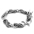 Fashion Jewelry Stainless Steel Black Couple Men Dragon Head Chinese Dragon Cable Bracelet