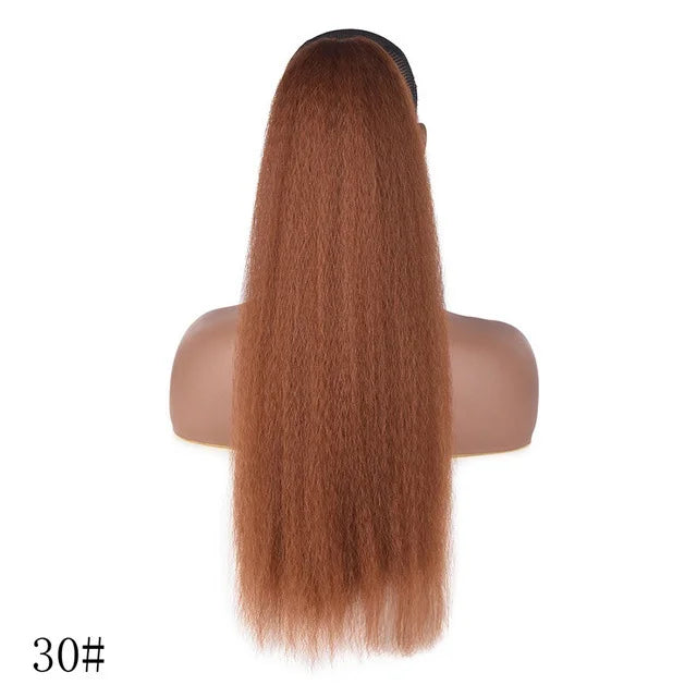 Yaki Drawstring Ponytail Synthetic Hair Extensions Fluffy Afro Cornrows Synthetic Hair Extensions for Ponytail