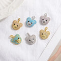 CZ8750 18k Gold Silver Plated Cute Rainbow Multicolor CZ Micro Pave Zircon Bear Animal Charm Pendants