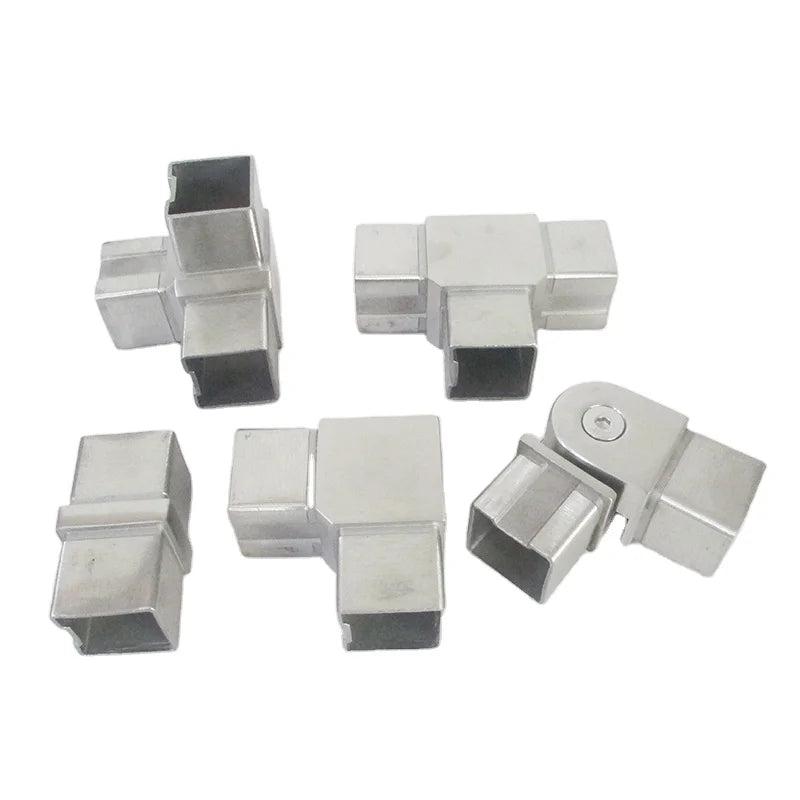 Stainless Steel Railing Pipe Joint Connector Fittings for square Tube