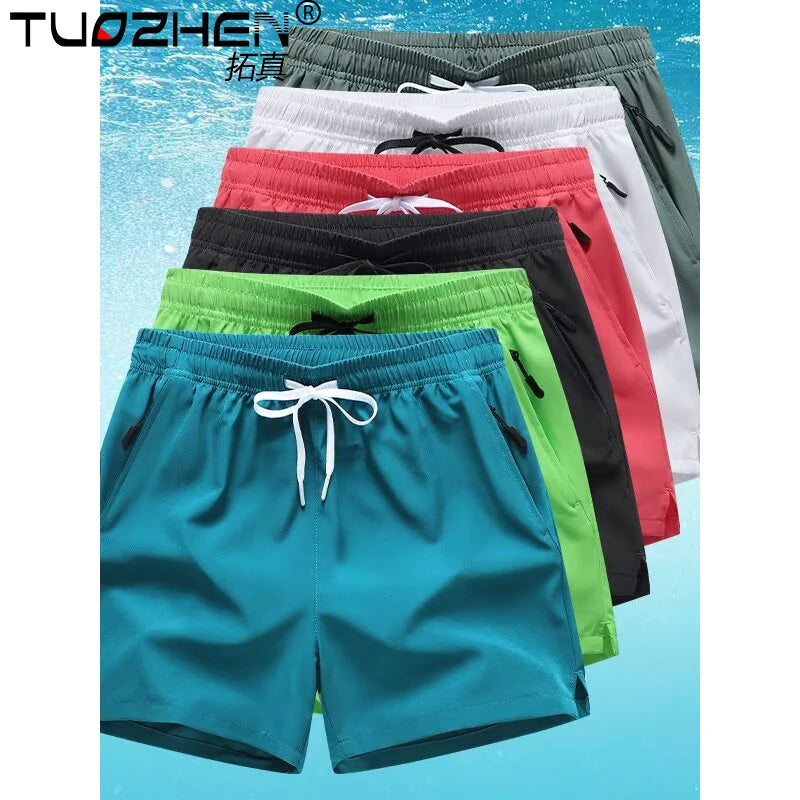 Men's XL Athletic Shorts Embroidered Lace Decoration Anti-Wrinkle Waterproof Casual Button Light High Street Plus