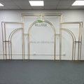 Golden Gold-plated Metal Arches Balloon Backdrop Supplies Centerpieces Background Frame Wedding Scene Flower Stand Decoration