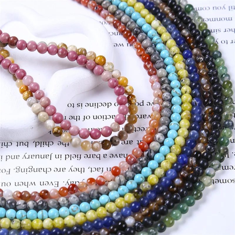 Wholesale 4mm Genuine Natural Round Loose Precious Crystal Gemstone Prayer Beads Strand Chinese for Jewelry Making