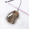 Natural Rabbit Fur Cat Teaser Short Stick Animal Toy Pet Cats Wire Playing Wand for Garments Cat Supplies