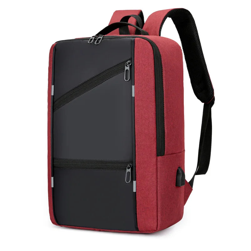 New Style Unisex Business Backpack Antfleece Large Capacity Travel Bag Student Laptop Backpack with USB Port