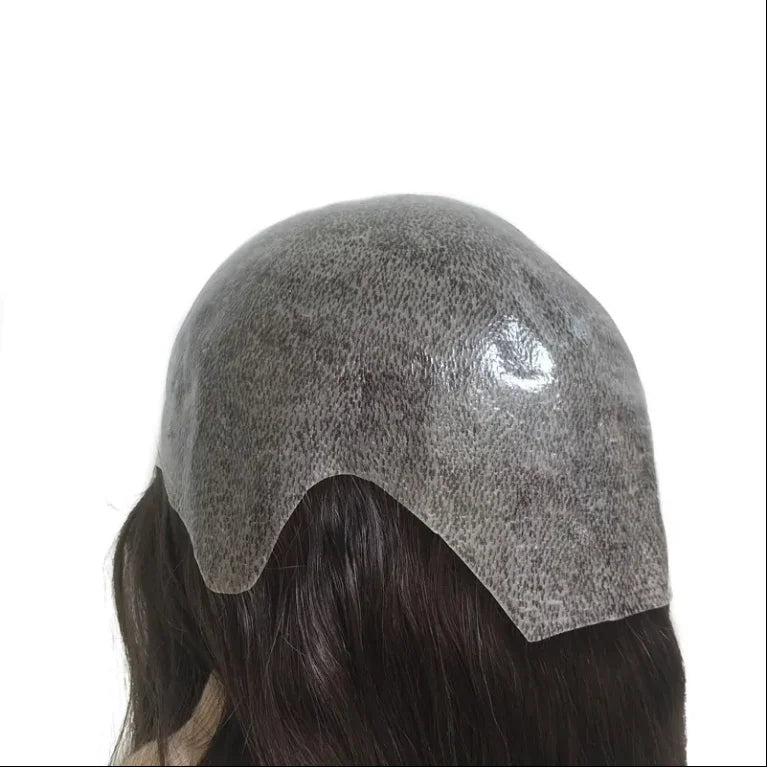 LONGFOR  14 Inches Natural Straight Full Cap Wig for Women Thin Skin Head Wigs Caps Real Human Hair
