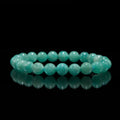 8mm Natural Russian Amazonite Gemstone Round Beads Handmade Stretch Bracelet for Men and Women