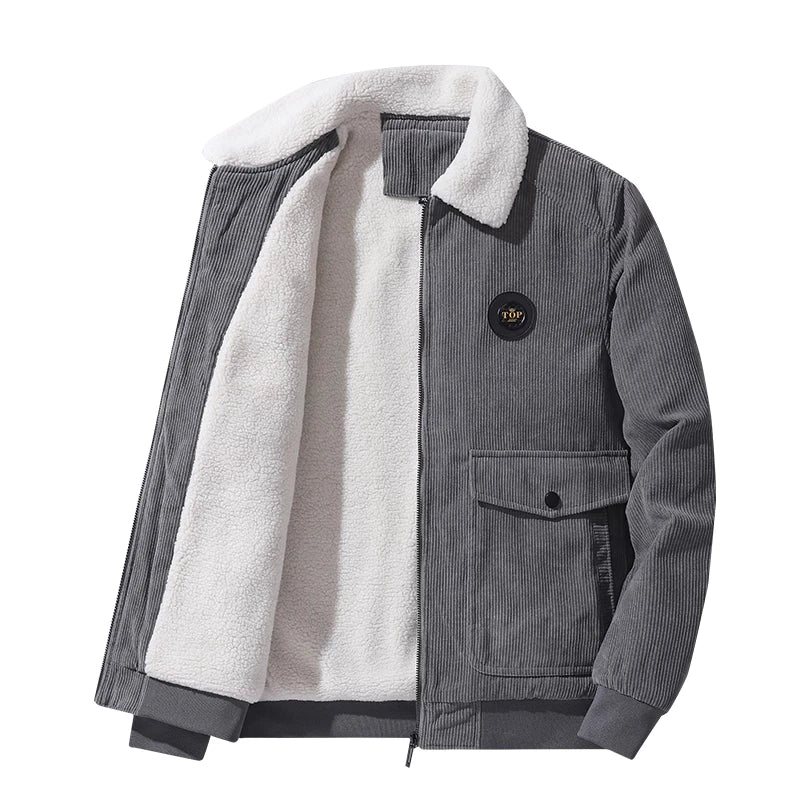 Men's Winter Jackets Fleece Warm Thick Jacket Mens Fashion Fur Collar Coat Autumn Outwear Casual Plus Size 5XL Jackets for Men