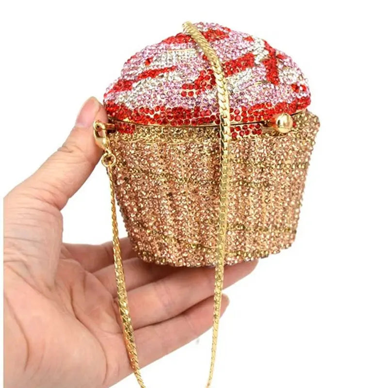 Luxury Charming Crystal Rhinestone Ice Cream Purse Clutch Ladies Party Diamond Dinner Clutch Bags for Women