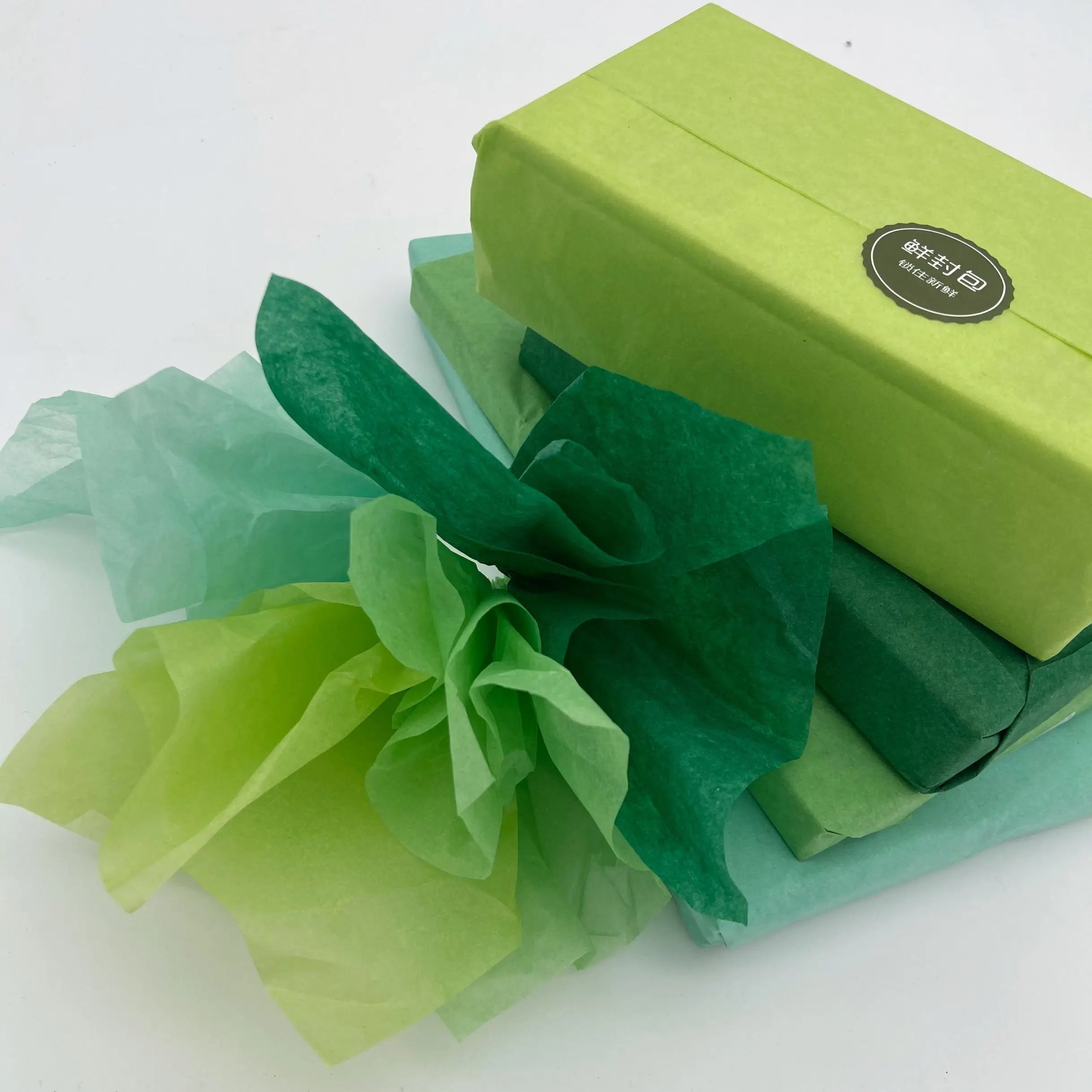 Colorful Specialty Paper Handmade Scrap Paper 17g Flower Gift Wrapping Green Tissue Paper Greaseproof Waterproof