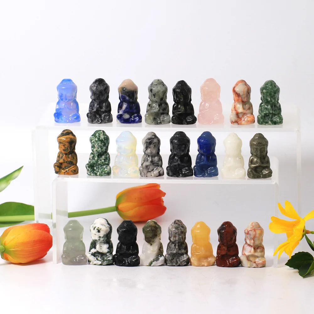 Hot Sale Natural Baby Buddha Carving Healing Stone Crystal Baby Buddha Carving for Gift