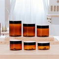 Customizable 100ml 8oz Amber PET Plastic Jars for Body Butter Face Creams Skin Care Products Cosmetics Loose Powder Lipstick
