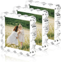 Clear Acrylic Magnetic Photo Frame 4x6 Inch Double Sided with Scalloped Edges Customized Logo for