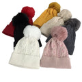 Wholesale Outdoor Pom Pom Beanie Winter Ladies Jacquard Hats With Pearls Design