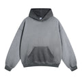 Custom Men Boxy Oversize Heavyweight Cotton Pullover Sweatshirt Drop Shoulder Distressed Vintage Crop Sun Fade Acid Wash Hoodie