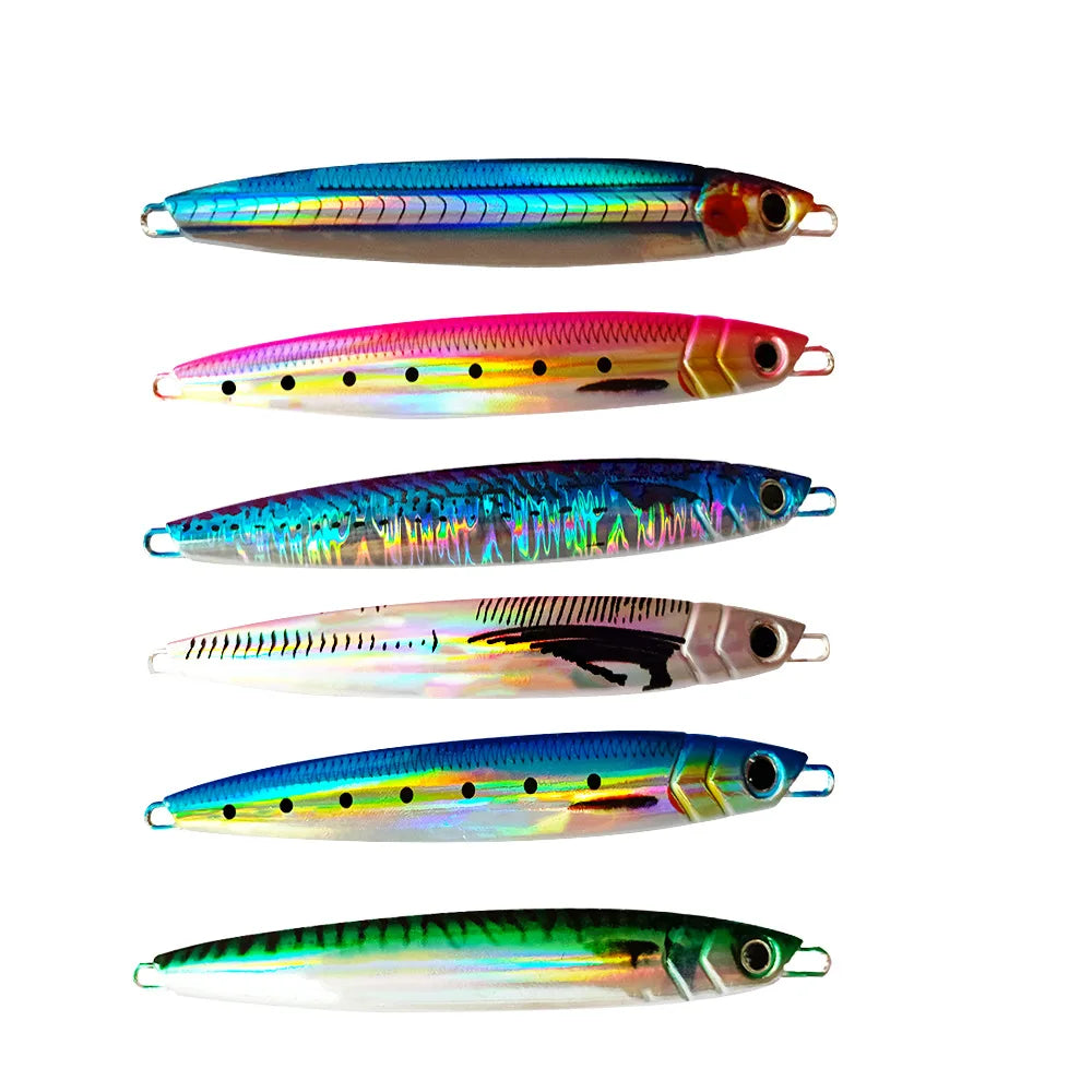 New Design 60g 80g 100g 120g 150g 200g 3D Printed Jig Lure Luminous Deep Sea Boat Fishing Lead Fish Slow Pitch Jigging Lure