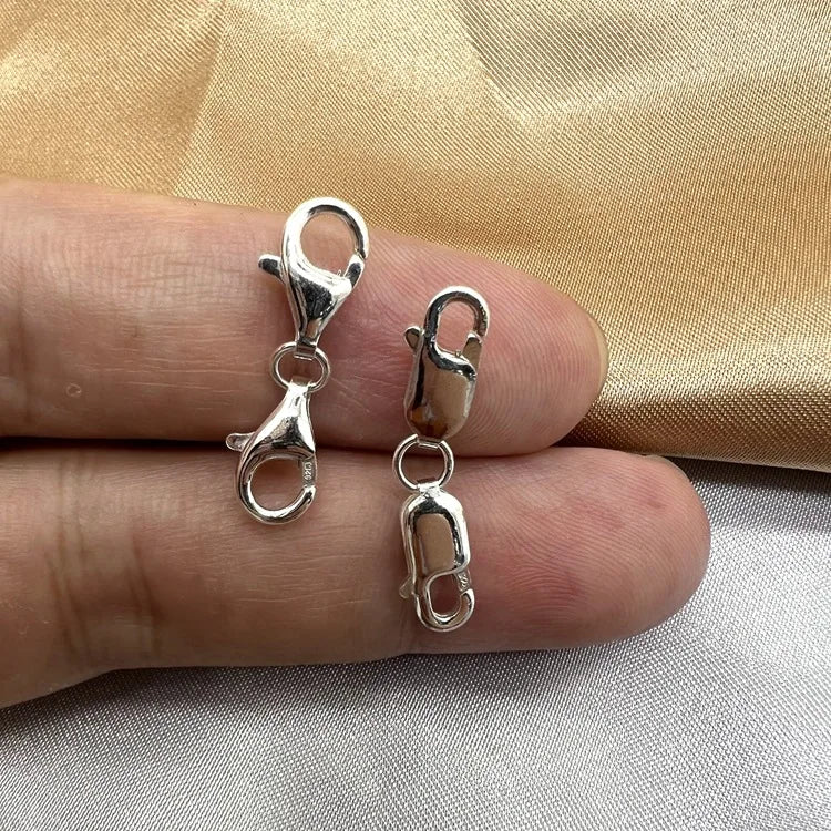 925 Sterling Silver Double Side Clasp with Closed Ring Wholesale for DIY Jewelry Accessories Making Bracelet Necklace